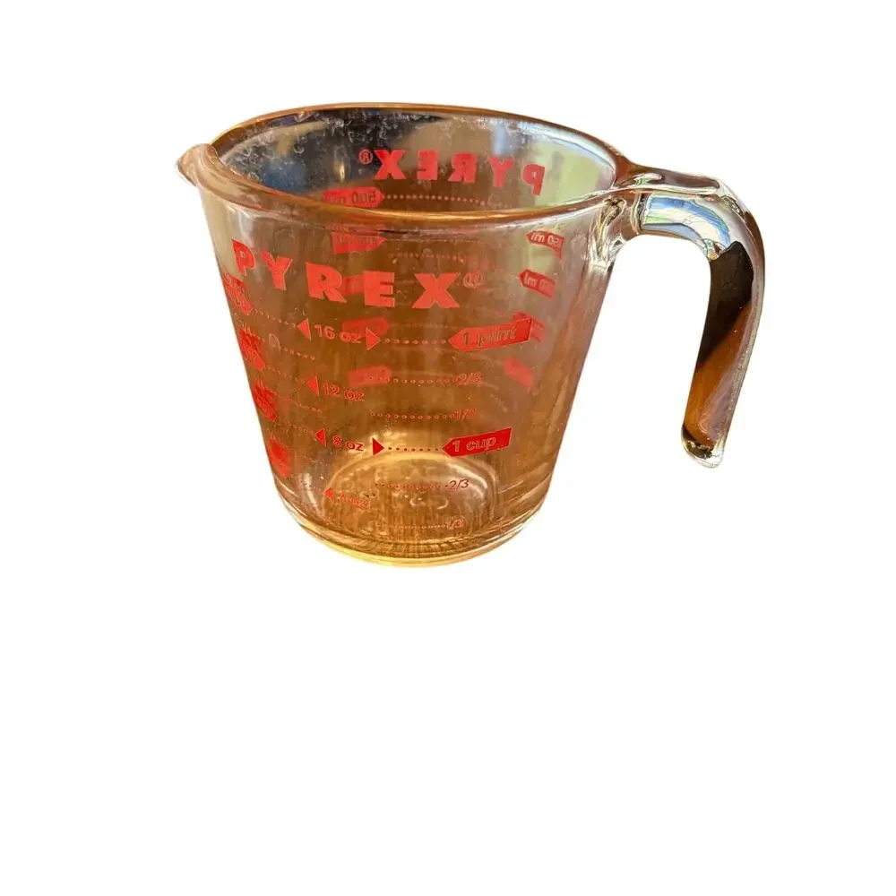 Vintage 1980s PYREX Glass Measuring Cup 2 Cup - Made in USA